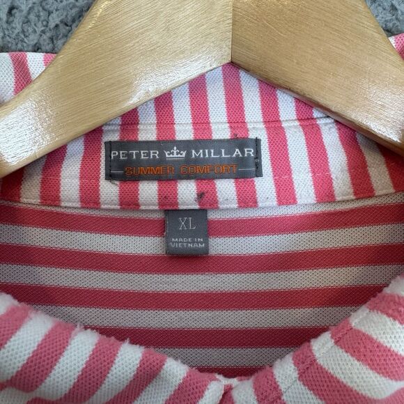 Peter Millar Shirt Mens XL‎ Pink Polo Short Sleeve Performance Summer Comfort - Picture 7 of 8